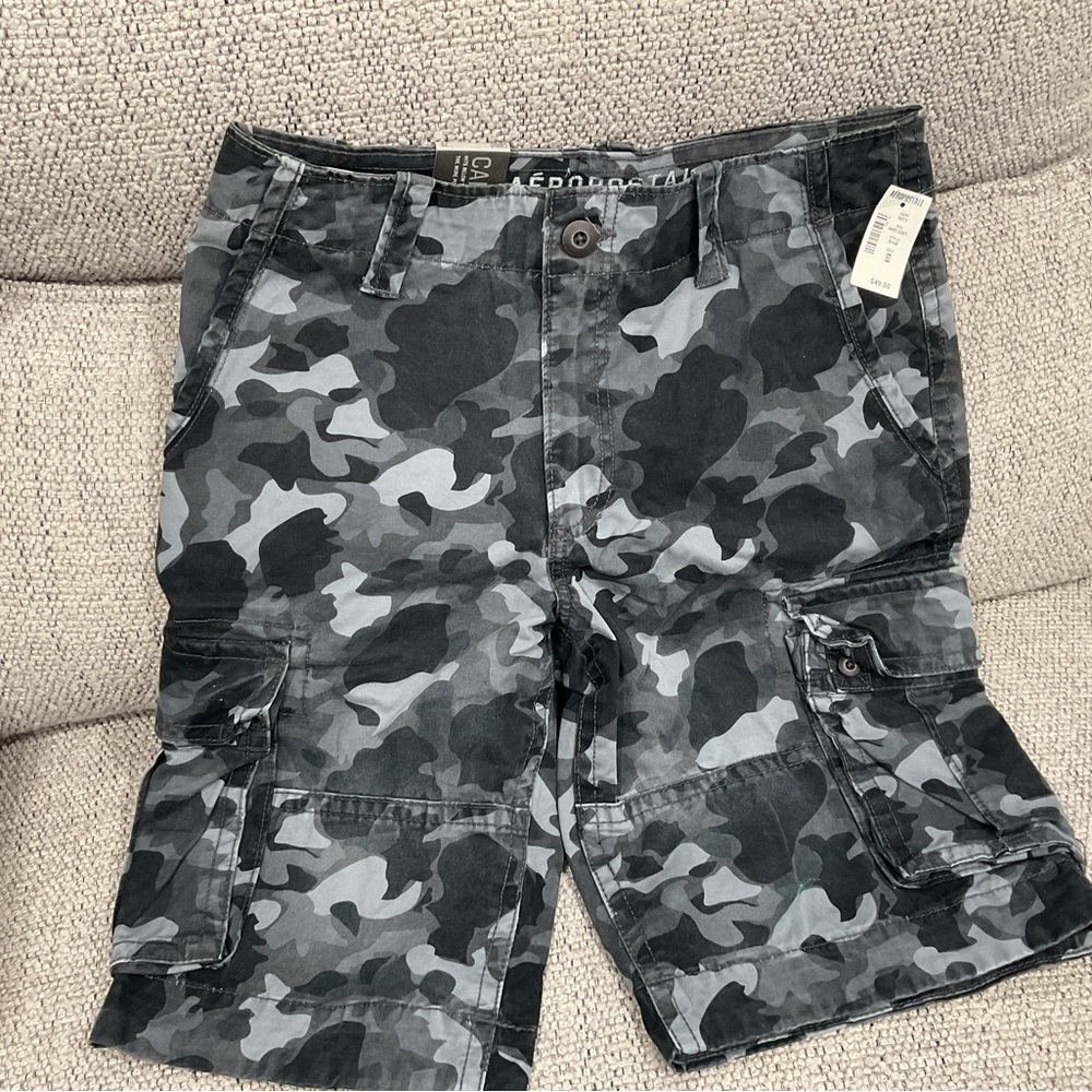 Aeropostale Gray Camo Cargo Shorts
